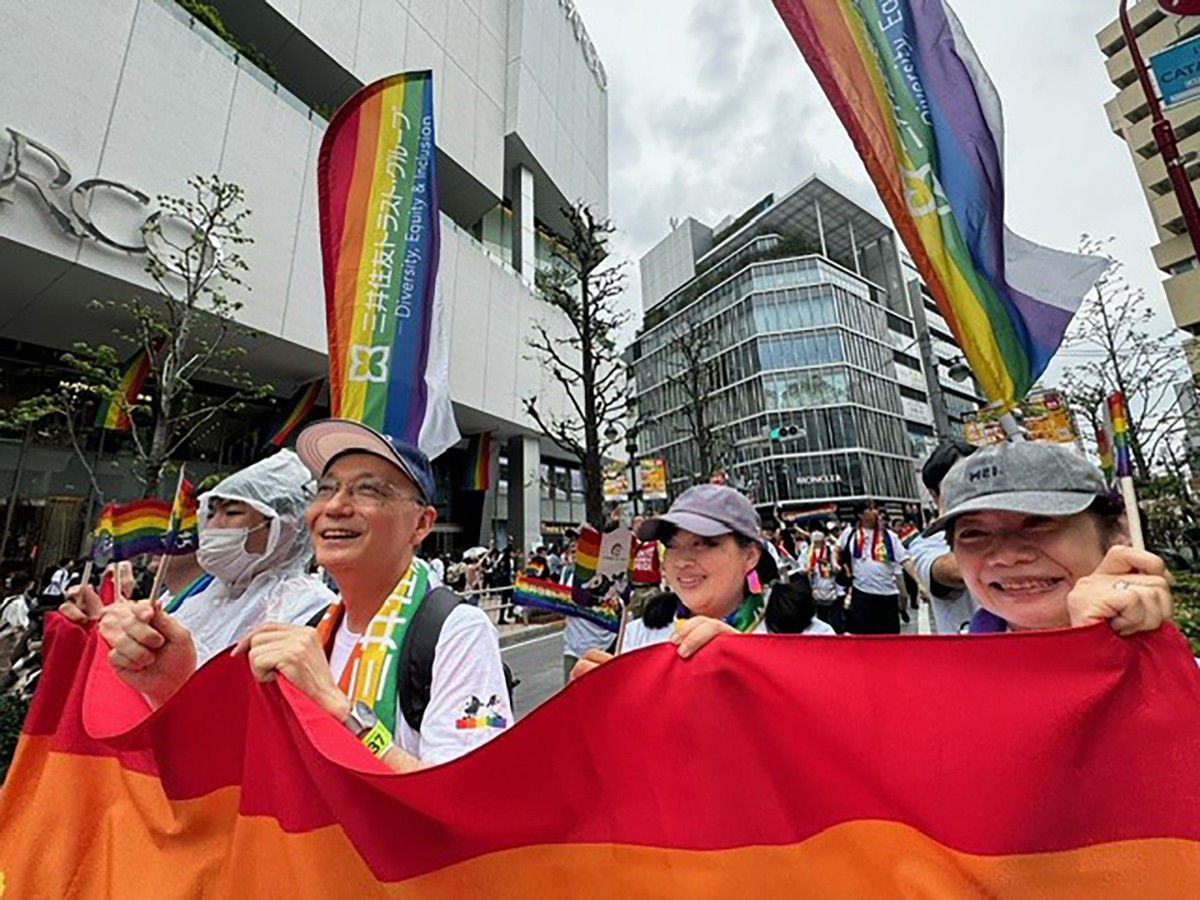 LGBTQの当事者とその支援者(Ally)とともに「“性”と“生”の多様性」を祝福するイベント「東京レインボープライド」(2024年4月)パレード
