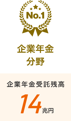 No.1 企業年金分野 企業年金受託残高 14兆円